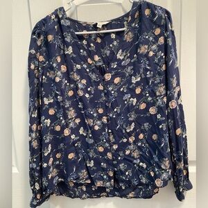 Lucky Brand Button Floral Blouse